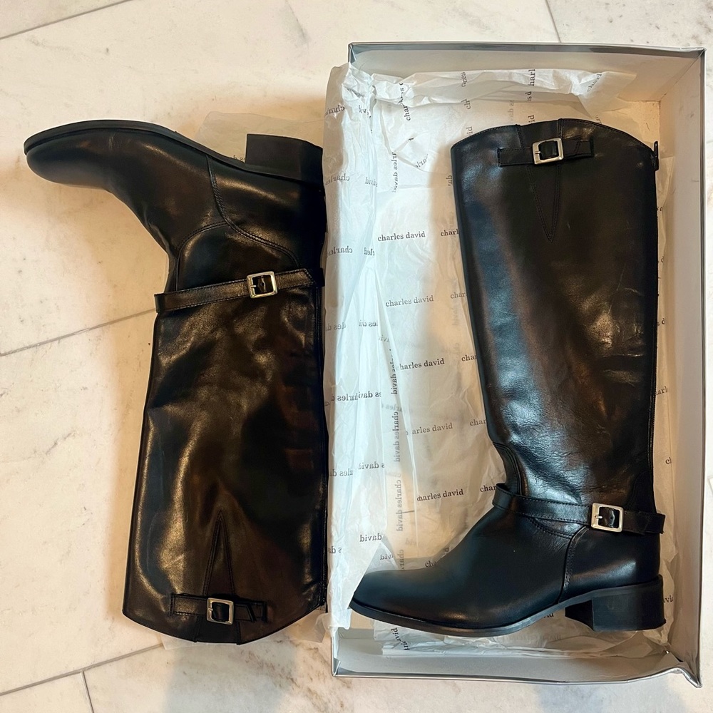 Charles David flat heeled boots